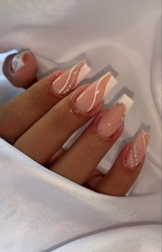 Quartz Nails, Formal Nails, Girly Acrylic Nails, Classy Acrylic Nails, White Nail, Acrylic Nails Coffin Short, Short Acrylic Nails Designs, Pink Acrylic Nails