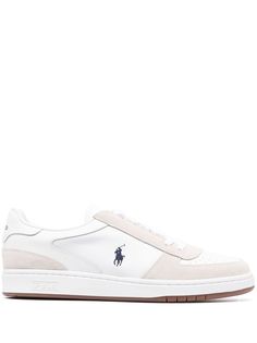 Polo Pony low-top sneakers from POLO RALPH LAUREN featuring milk white, ecru, suede panelling, perforated detailing, signature Polo Pony motif, logo patch at the tongue, branded insole, branded heel counter, round toe, front lace-up fastening and flat rubber sole. Polo Pony, Suede Sneakers, Ralph Lauren Polo, Sneakers White, Patch Logo, Lace Front, Low Top, Polo Ralph, Top Sneakers