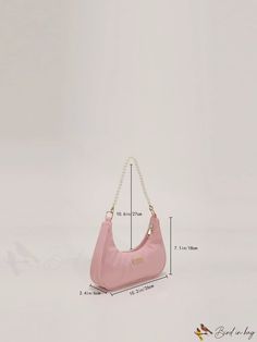 BirdinBag - Pearlescent Chain Baguette Handbag Trendy Shoulder Bag With Pearl Handle For Daily Use, Everyday Rectangular Shoulder Bag With Pearl Handle, Trendy Everyday Shoulder Bag With Pearl Handle, Daily Use Baguette Shoulder Bag With Chain Strap, Everyday Shoulder Baguette Bag With Chain Strap, Everyday Baguette Shoulder Bag With Chain Strap, Daily Use Baguette Bag With Chain Strap Satchel, Pearls Bag, Hobo Bag Patterns