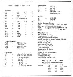 the parts list for an electric vehicle