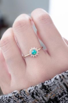 Shop this genuine black opal ring, made in pure gold #blackopalring #opaljewelry #gemstonerings #elegantjewelry Black Flower Ring For Wedding, Promise Rings Opal, Black Opal Jewelry, Opal Promise Ring, Opal Stone Ring, Black Fire Opal, Rings Opal, Opal Diamond Ring, Black Opal Stone