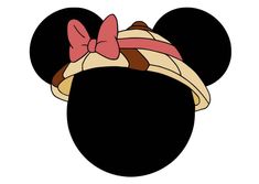 a mickey mouse head with a bow on it