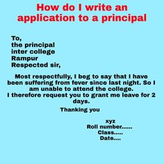 a blue background with the words how do i write an application to a principals class?