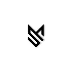 a black and white logo with the letter m