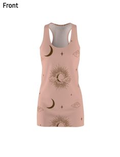 A feminine and stylish, yet really comfortable dress. This high quality AOP racerback dress is appealing from every angle. Inspired by the freedom of creativity, it will instantly become everyone's alltime favorite. .: 100% Polyester .: White seam thread .: Light fabric .: Sporty fit .:Tagless .: Runs true to size Sun And Moon Print, Racerback Dress, Moon Print, Sun And Moon, Comfortable Dress, Dress Clothes For Women, Tank Dress, Racerback Tank, Light Fabric