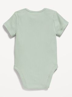 Short-Sleeve Rib-Knit Bodysuit for Baby | Old Navy Casual Fitted Short Sleeve Onesie, Green Fitted Casual Onesie, Casual Stretch Onesie With Short Sleeves, Basic Short Sleeve Solid Color Onesie, Green Short Sleeve Cotton Onesie, Green Cotton Shortsleeved Onesie, Green Cotton Short Sleeve Onesie, Green Cotton Short-sleeve Onesie, Casual Green Short Sleeve Bodysuit