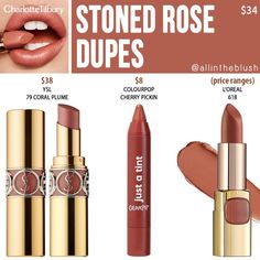 Dupes for Charlotte Tilbury's "Stoned Rose" Lipstick via allintheblush.com Dupe Directory! Charlotte Tilbury Makeup Looks, Matte Make Up, Lipstick Kit, Rose Lipstick, Smokey Eyes, Rose Rouge, Makeup Obsession