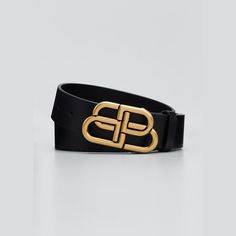 Balenciaga belt in smooth calf leather Gold-tone BB buckle Made in Italy Designer Belts With Buckle Closure For Business, Luxury Business Belts With Buckle Closure, Black Leather Belt Buckles With Tang Buckle, Modern Black Belt With Tang Buckle, Designer Black Belt With Tang Buckle, Luxury Business Belts With Tang Buckle, Luxury Business Belt With Tang Buckle, Modern Formal Belt With Tang Buckle, Classic Black Tang Buckle Belt Buckles