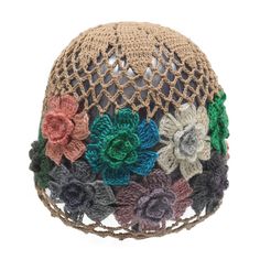 PRICES MAY VARY. Made of cotton, soft touch and lightweight. Wearing this crochet beanie hat will naturally fit your head and feel comfortable not just on the summer bad hair days. One Size Fits Most. Circumference: 54-56cm/ 21-22 inch, Height: 18cm/7.08 inch. A hint of stretch comes from the natural elastic of the knitted cotton thread that full of texture instead of stiff. With excellent handmade crochet skill, this knit skull cap has unique and vintage floral patterns to add an elegant style Crochet Skull Cap, Floral Beanie, Crochet Skull, Spring Hats, Crochet Beanie Hat, Easy Crochet Projects, Crochet Hats Free Pattern, Crochet Cap, Hat Patterns