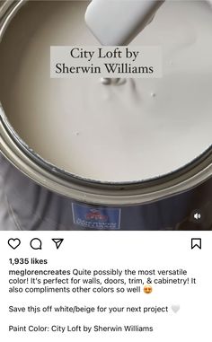 a white paint can being used as an ad for sherylin williams