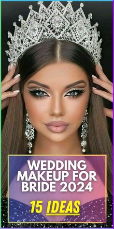 Bridal Makeup 2024 Trends, Dramatic Wedding Makeup For Brown Eyes, Bold Wedding Makeup, Bride Makeup Blue Eyes, Brunette 2024, Elegant Bridal Makeup Brown Eyes, Fall Wedding Makeup For Bride, Wedding Makeup Glam, Wedding Makeup For Bride