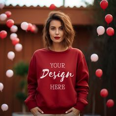 White Gildan 18000 Crewneck Mockup! We all love valentines day ❤️ I know the importance of a great image to grab the attention of buyers! And with this mock-ups I try to between real and eye catching items! I hope these Mockups will help you display your beautiful work and create your own wonderful Brand! 📸 We take pride in our clothing Mockups we have created! From T-Shirts, Hooded Sweatshirts, Tank Tops and Infant Clothing. 📸 Also in the near future we will go after a wide range of products Red Crew Neck Sublimation Design With Graphic Print, Casual Red Crew Neck With Sublimation Design, Casual Red Crew Neck Sublimation Design, Customizable Red Crew Neck Sweatshirt, Gildan 18000 Mockup, Sweater Mockup, Love Valentines Day, Red Crewneck, Infant Clothing