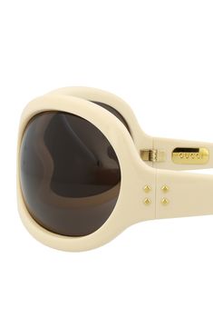 Sleek, polished frames elevate slim and stylish sunglasses with versatile appeal. 77mm lens width; 26mm bridge width; 105mm temple length 100% UV protection Injection Made in Japan Gucci White Sunglasses With Uv Protection, Gucci Beige Tinted Sunglasses, Modern Gucci Aviator Sunglasses With Uva Protection, Modern Gucci Sunglasses With Uv Protection, Classic Gucci Shield Sunglasses With Gradient Lenses, Classic Gucci Shield Sunglasses With Polarized Lenses, Gucci Classic Shield Sunglasses With Polarized Lenses, Gucci Classic Polarized Shield Sunglasses, Chic Gucci Aviator Sunglasses With Gradient Lenses