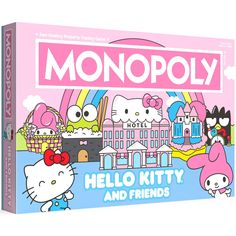 the monopoly board game hello kitty and friends is on display in front of a white background