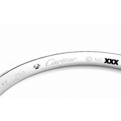 Cartier 18k White Gold 4 Diamond Love Bangle Bracelet Size 17 Cert  About Cartier: The company has a long and distinguished history of serving royalty, as well as stars and celebities. One Prince of Wales hailed Cartier as "Joaillier des Rois, Roi des Joailliers" (Jeweller to Kings, King of Jewellers"). Cartier received an order for 27 tiaras for the coronation of the future King. King Edward VII was crowned in 1902 and in 1904 he honoured the Company with the Royal warrant of supplier to the Ro Classic Cartier Bracelets For Wedding, Classic Cartier Bangle For Anniversary, Engraved Cartier White Gold Jewelry, Elegant Engraved Cartier Jewelry, Cartier Diamond Bangle For Anniversary, Luxury Engraved Round Bracelets, Classic Cartier Jubilee Bracelet Bangle, Classic Cartier Diamond Bracelet For Anniversary, Cartier Classic Diamond Bracelet For Anniversary