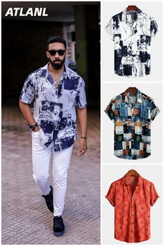 Great for summer vacations like camp, barbecue, sun beach, hawaii party etc. Collared Short Sleeve Shirt For Summer Vacation, Casual Printed Short Sleeve Shirt For Beach Season, Casual Short Sleeve Tops For Warm Weather, Hawaiian Short Sleeve Summer Shirt, Casual Button-up Short Sleeve Shirt For Beach Season, White Short Sleeve Camp Shirt For Summer, Summer Printed Short Sleeve Shirt, Summer Graphic Print Short Sleeve Shirt With Camp Collar, Collared Short Sleeve Vacation Shirt With Print