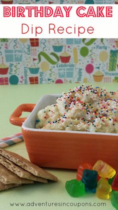 a birthday cake dip recipe with marshmallows and sprinkles