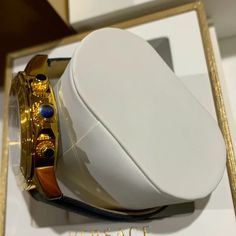 Versace | Accessories | Versace Luxury Real Gold Plated Chronograph Leather Strap Watch | Poshmark Versace Blue, Versus Versace, Blue Face, Versace Watch, Mens Watches Black, Versace Accessories, Leather Strap Watch, Stylish Watches, Mens Luxury