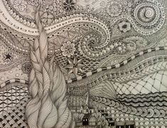 an artistic drawing with lines and shapes