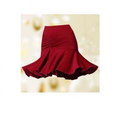 a women's red skirt with ruffles on the bottom