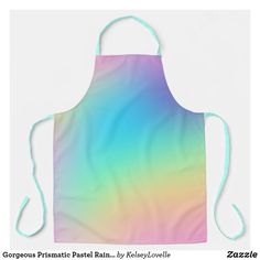 a colorful apron with the words gorgoous prismic pastel rainbow