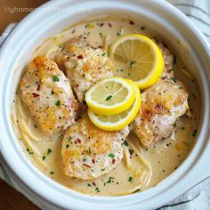 Easy and Delicious Creamy Lemon Garlic Chicken Recipe - My Home Made Recipe Lemon Garlic Chicken Thighs Crockpot, Crock Pot Creamy Lemon Chicken, Lemon Garlic Chicken Soup, Crock Pot Creamy Garlic Chicken, Slow Cooker Lemon Herb Chicken, Lemon Herb Chicken Crockpot, Crockpot Recipes Lemon Chicken, Slow Cooker Creamy Lemon Chicken, Lemon Garlic Crockpot Chicken