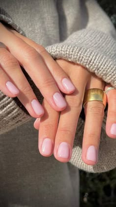 Looking for a chic manicure shade this January? Here's why the baby pink nail trend is the one to go for. Harriet Westmoreland Nails, Opi Love Is In The Bare, Love Is In The Bare Opi Gel, Milky Pink Nails, Popular Nail Colors, Opi Gel Nails, Gel French Manicure, Pink Nail Colors