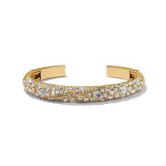 There is no more elegant way to link up with the warmth and richness of gold than with this upscale bracelet accented with hand-set fine European crystals. Trust Your Journey, Petite Necklace, Round Pendant Necklace, 2024 Christmas, Bangles Style, Brighton Jewelry, Link Up, Hinged Bangle, Short Necklace