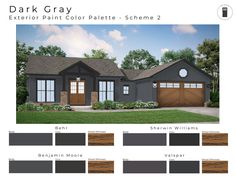 the exterior paint color palette scheme for dark gray