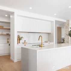 the kitchen is clean and ready for us to use in its new owner's home