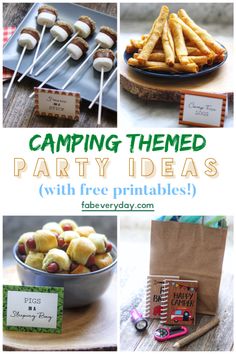 camping themed party ideas with free printables