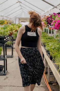 A funky thrifted skirt! Funky Long Skirts, Hippie Floral Print Flowy Skirt, Hippie Tiered Skirt With Floral Patchwork, Long Skirt Fairy Grunge, Hippie Multicolor Floral Print Skirt, Thrifted Outfits, Painted Clothes, Refashion Clothes, Outfit Goals