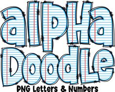 an alphabet doodle with the letters png and numbers