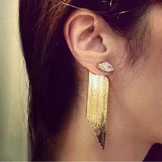 |<none> Gold Tassel Earrings, Gold Chandelier Earrings, Name Jewelry, Jewelry Wholesale, Party Jewelry, Fashion Items, Cute Gift, Tassel Earrings, Chandelier Earrings