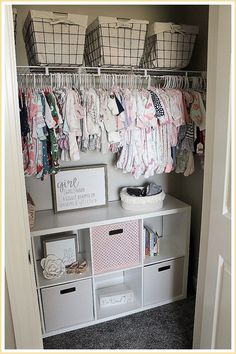 Baby Girl Nursery - HurryDon't miss out these amazing products from Amazon.com Floral Farmhouse, Baby Nursery Diy, Baby Nursery Inspiration, Baby Room Organization, Farmhouse Nursery, Fun Nursery, Nursery Closet, Girl Nursery Room