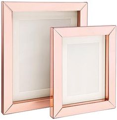 two pink frames sitting next to each other on a white background with the words home sense above them