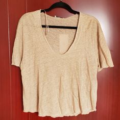 This Beautiful Brown Shirt Is A Little See Through So I Would Wear Something Underneath It. Approximate Measurements Are: Front 13.5in Armpit To Armpit Stretched 23in Armpit To Bottom 10.5in Back 22.5in Bundle And Save! Trendy Zara V-neck Top, Zara Trendy V-neck Tops, Zara Beige V-neck Top, Beige V-neck Top By Zara, Zara Linen Tops With Relaxed Fit, Zara Relaxed Fit Linen Tops, Zara V-neck Relaxed Fit Shirt, Zara Beige Summer Tops, Casual Tan Summer Top