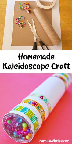 this homemade kaleidoscope craft is perfect for kids to do with their art and crafts