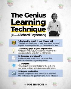 the genius learning technique from richard fryman info sheet with information about how to use it