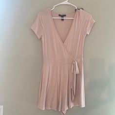 Forever 21 Pink Romper. Never Worn Fitted V-neck Jumpsuits And Rompers By Forever 21, Forever 21 Fitted Jumpsuits And Rompers For Date Night, Casual Summer Jumpsuits And Rompers From Forever 21, Pink Romper, Pink Rompers, Forever 21 Pants, Pant Jumpsuit, Jumpsuit Romper, Light Pink