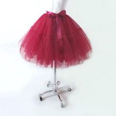 A Skirt In Deep Red Tulle With 4 Layers A Little Thicker & Stiffer Tulle Than The 7 Layer, But Holds A Fullness Better Center Seam To Give A Vintage Skirt Look - Like A High Hemline Elastic Waistband In Satin + Matching Satin Ribbon Sash Satin Underskirt + Can Be Used To Add Fullness To A Skirt One Size Fits Most S/M/L Waist: 24 To 30 Inches Length: 21 Inches Fitted Red Tulle Skirt, Red Fitted Tulle Petticoat, Vintage Red Full Skirt Bottoms, Red Layered Tulle Skirt, Vintage Red Ruffled Skirt, 50s Look, Tulle Tutu Skirt, Tulle Tutu, Tutu Skirt