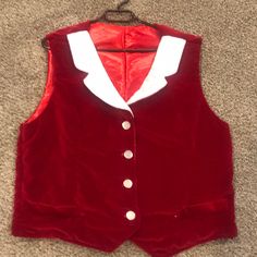 Handmade Approximately Men’s Size Large, Felt Detailed Collar, Lined, Beautiful Red Santa/Holiday Vest. Fits Aproximen That Are Size Large And Women Size Medium-Large. Smoke And Pet Free Home Nwot Holiday Vest, Vest Fits, Mens Holiday, Santa Suits, Buddy The Elf, The Elf, Lady In Red, Christmas Card, Card Ideas