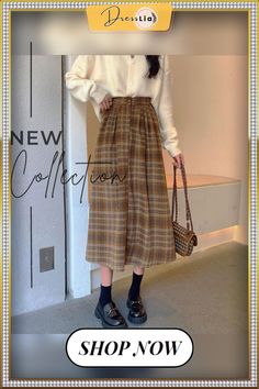 Plaid Printed Vintage Casual A-line Skirt Vintage Casual, A Line Skirt, A Line Skirts, Womens Bottoms, A Line, Plaid, Skirt