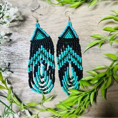 Item: Earrings Brand: Handmade Colours: Green, Teal, Black Features: Triangle Upper, Multiloop Bottom, One Of A Kind, Egyptian Vibes Condition: Brand New, Never Worn Measurements: Length: 5.5” Width: 1.5” Artisan Black Jewelry With Ear Wire, Artisan Black Dangle Earrings, Black Teardrop Beaded Earrings, Artisan Black Beaded Drop Earrings, Black Artisan Drop Earrings, Artisan Black Drop Earrings, Black Artisan Earrings, Bohemian Black Teardrop Beaded Earrings, Artisan Black Beaded Earrings With Ear Wire