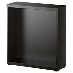 an empty black cabinet on a white background