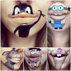 Laura Jenkinson kreatives make up lippen schminken Stitch Bubblegum, Bubblegum Wallpaper, Make Up Diy, Carnival Makeup, Face Painting Easy, Makeup List, Face Art Makeup, Face Painting Halloween