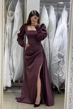 Elegant Puff Sleeve Prom Dress, Prom Dress With Split, Prom Dresses 2023, Dress With Split, Prom Dresses 2024, Mermaid Prom Dress, Dresses 2022, Dress Dusty, Prom Dresses With Sleeves