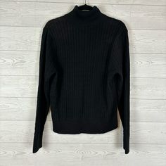 Approximately 21” Pit To Pit. Approximately 23” Long. From Smoke Free Home. Any Questions Please Ask. Classic Black Ribbed Outerwear, Black Cable Knit Top, Black Cable Knit Crew Neck Outerwear, Black Cable Knit Crew Neck Top, Black Cable Knit Sweater For Layering, Black Turtleneck Cable Knit Sweater, Black Cable Knit Top For Work, Black Cable Knit Top For Fall, Black Cable Knit Turtleneck Sweater