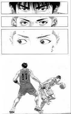 two pages from the same story, one with an image of a basketball player and another with