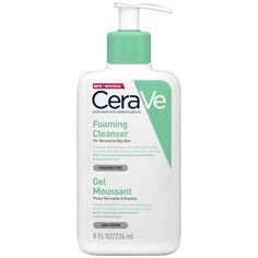 CeraVe Foaming Cleanser For Oily Skin:
CeraVe Foaming Cleanser is a purifying, yet gentle cleanser that controls excess sebum whilst removing dirt, oil, pollution and make-up without stripping the skin. After use, this cleanser leaves your skin feeling clean and refreshed. Developed with Dermatologists, this cleanser is formulated for sensitive skin that is normal to oily and prone to discomfort and imperfections.
Benefits of CeraVe Foaming Cleanser:

Developed with Dermatologists.
Removes dirt, oils, pollution and make-up.
Purifies and cleanses the skin.
Deeply cleanses pores.
Does not strip the skin: 3 essential ceramides protect the skin's barrier.
Soap-free formula: non-drying.
Hypoallergenic and suitable for sensitive skin.
Fragrance-Free Formula.
Suitable for the face and body.
Featu Cerave Foaming Cleanser, Cerave Cleanser, Cerave Moisturizing Lotion, Best Facial Cleanser, Daily Face Wash, Cleanser For Oily Skin, Drugstore Skincare, Foaming Facial Cleanser, Hydrating Cleanser